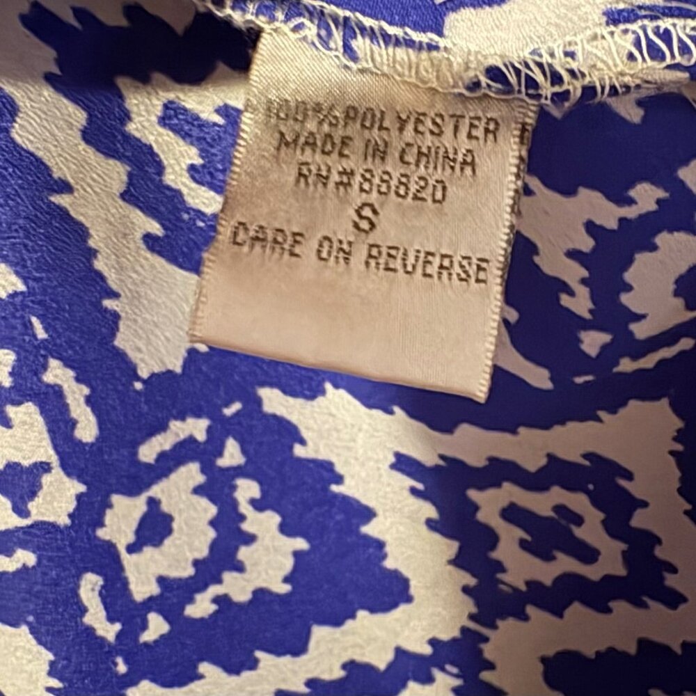 Blue & White Geometric Print Tank Top - Picture 4 of 5